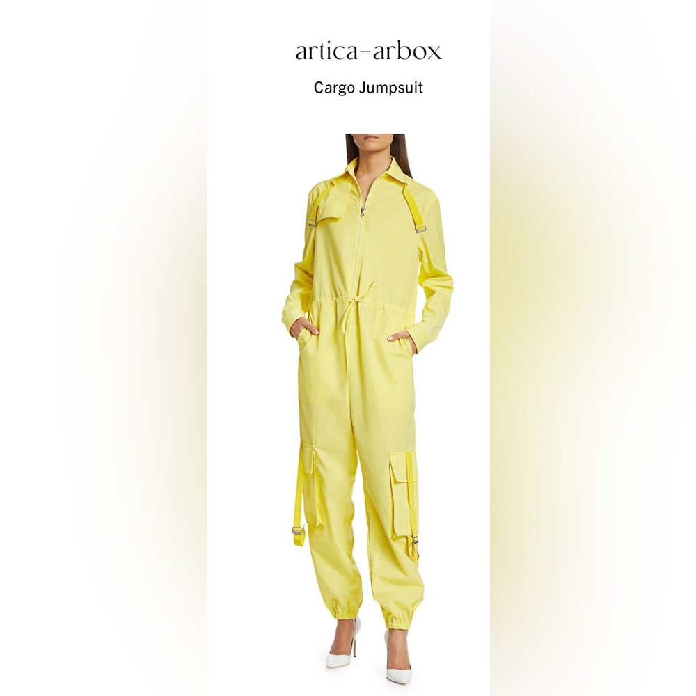 Artica-arbox cargo jumpsuit in shade limelight. Made in Italy